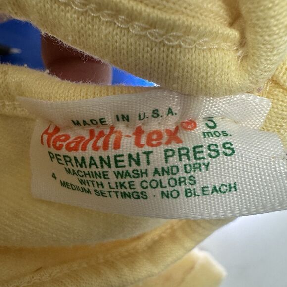 3 Mos Health Tex Vintage 1970’s Baby Jumper Yellow Flower Terry Cloth - Picture 6 of 7